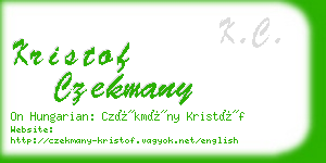 kristof czekmany business card